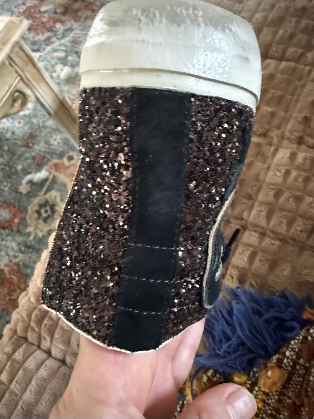 Golden Goose Mid-Top Glitter Sneaker - Black & Rose - Picture 3 of 4